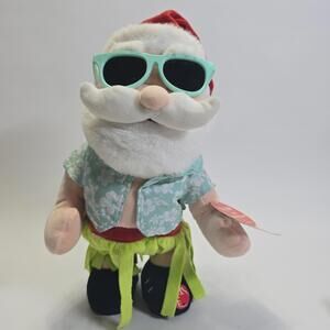 13" Dan Dee Animated Hula Santa Plush Sings Mele Kalikimaka – Christmas Beach